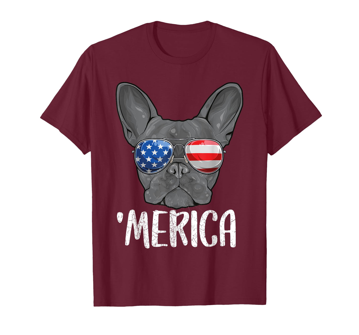 Merica French Bulldog Dog 4th of July American Flag T-Shirt for Women Kids Men