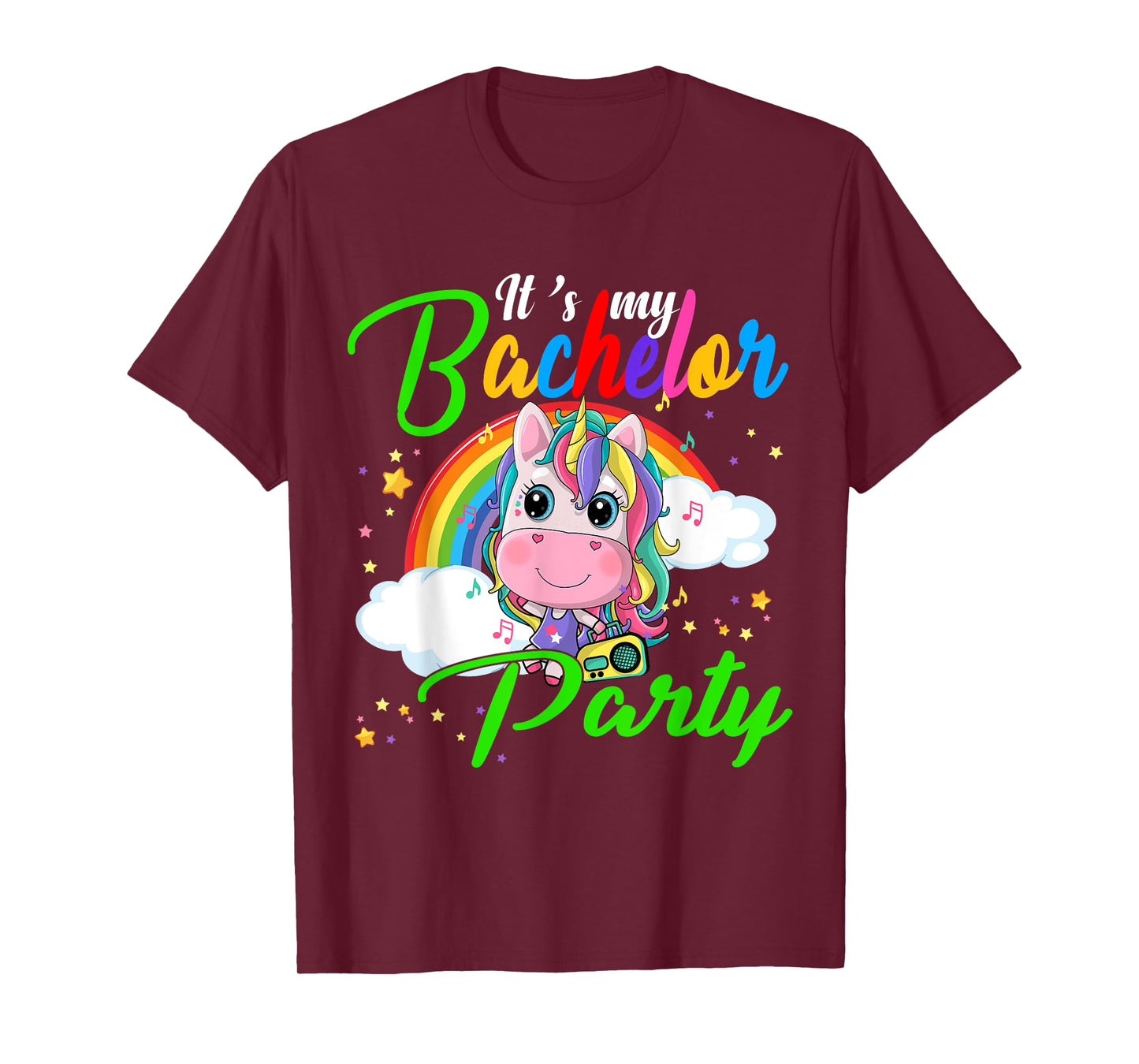 It's My Bachelor Party Funny Bachelor Party Unicorn Rainbow T-Shirt