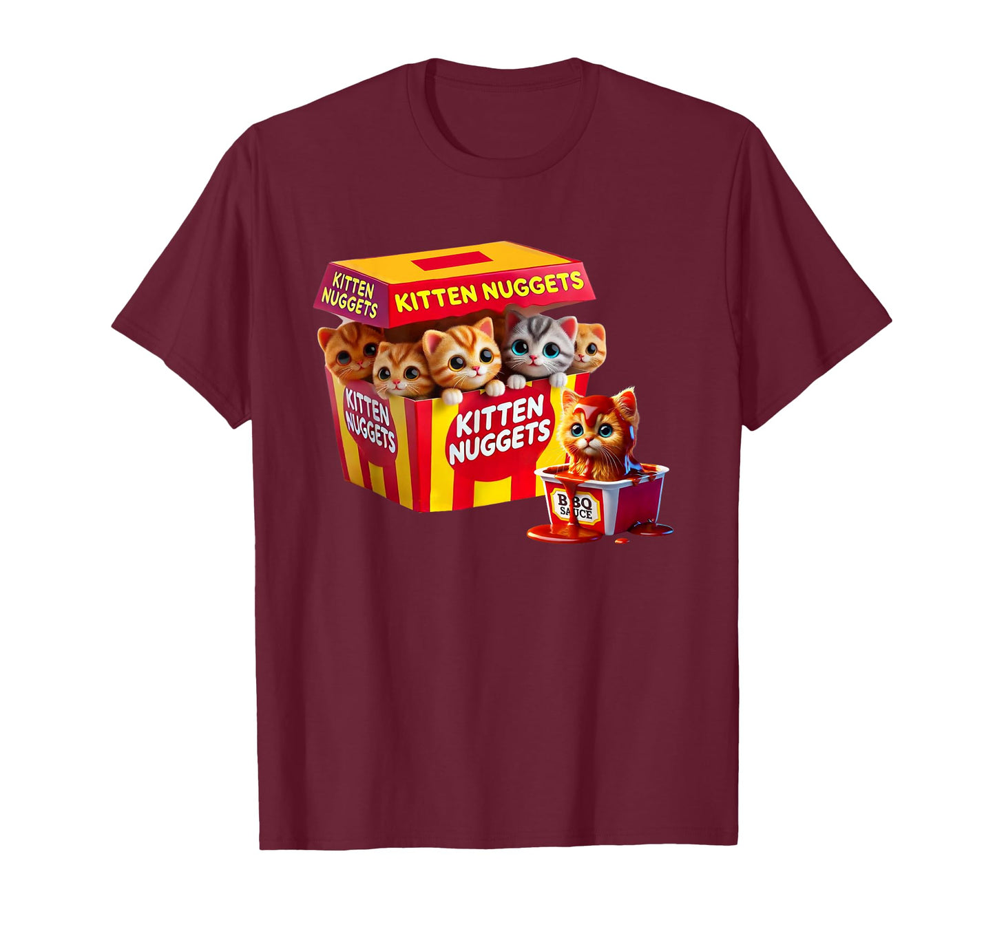 Kitten Nuggets Cat Lover Gift Food Pun Chicken Nuggets T-Shirt