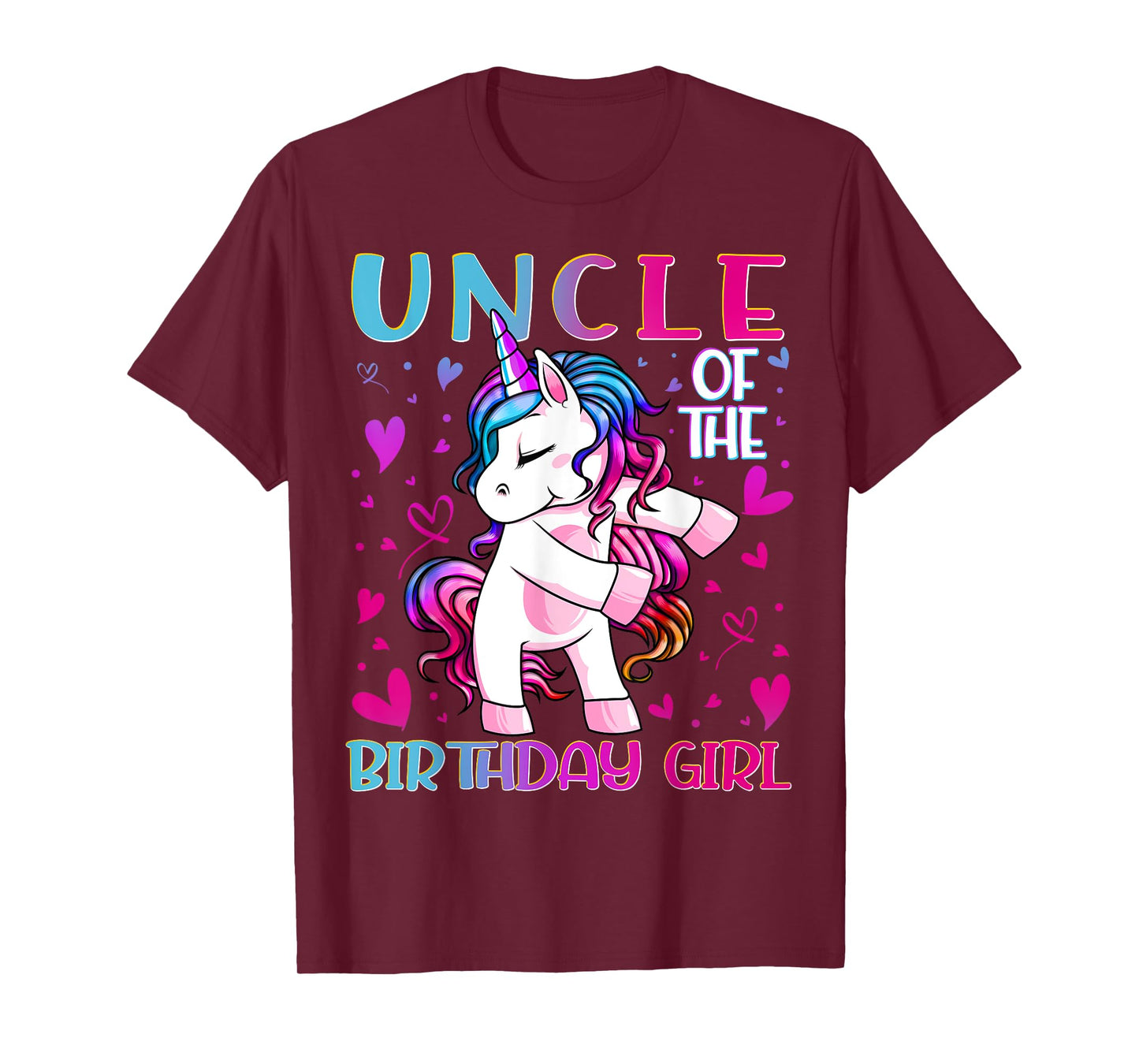 Uncle of the Birthday Girl Flossing Unicorn Uncle Gifts T-Shirt