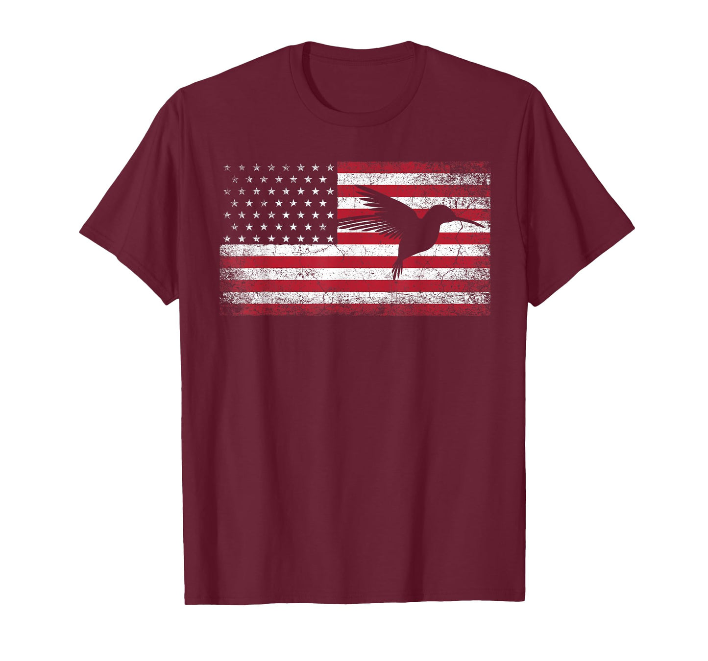 American Flag Hummingbird Bird Lover 4th of July Birding USA T-Shirt