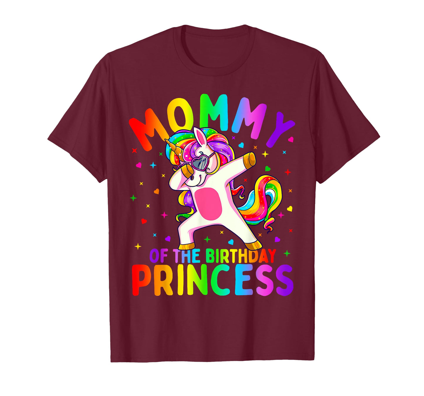 Mommy of the Birthday Princess Girl Dabbing Unicorn Mom T-Shirt