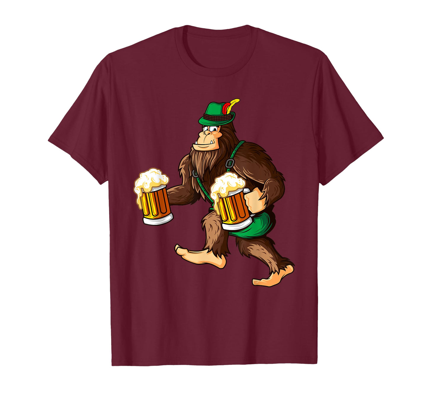 Funny Bigfoot Lederhosen Prost Beer Mug Beerfest Oktoberfest T-Shirt