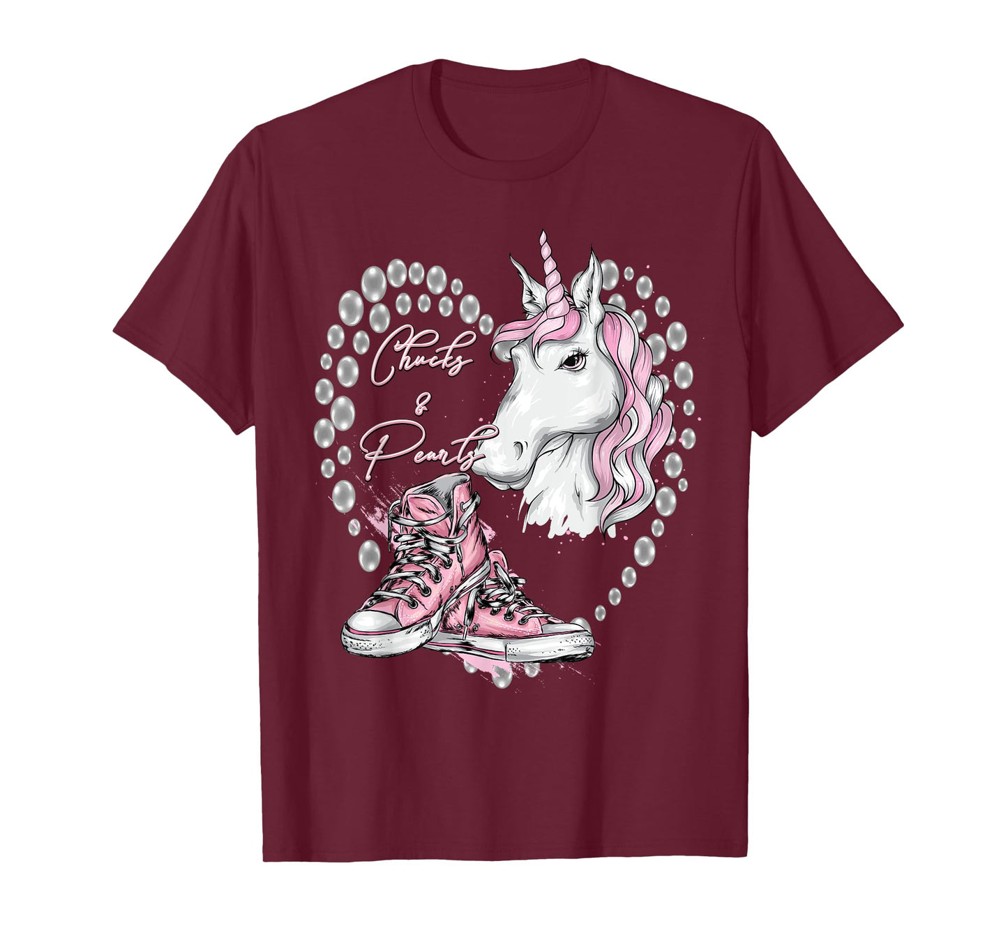 Chucks & Pearls Kamala Harris Inspired Girls Womens Unicorn T-Shirt