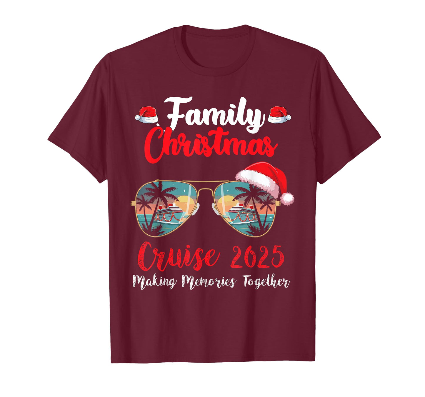 Family Christmas Cruise 2025 Sunglasses Boat Trip Xmas T-Shirt