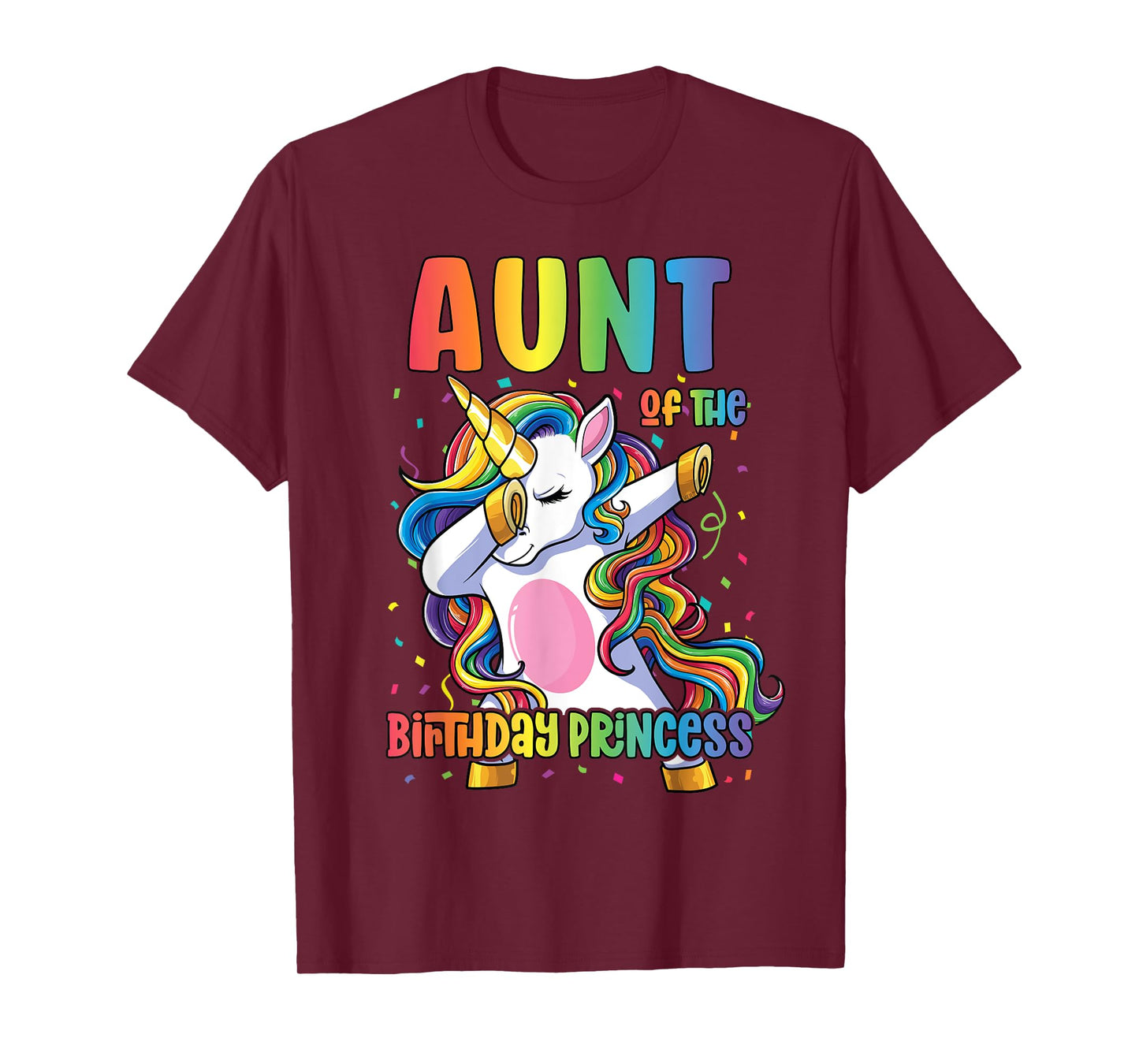 Aunt of the Birthday Princess Dabbing Unicorn Girl T-Shirt