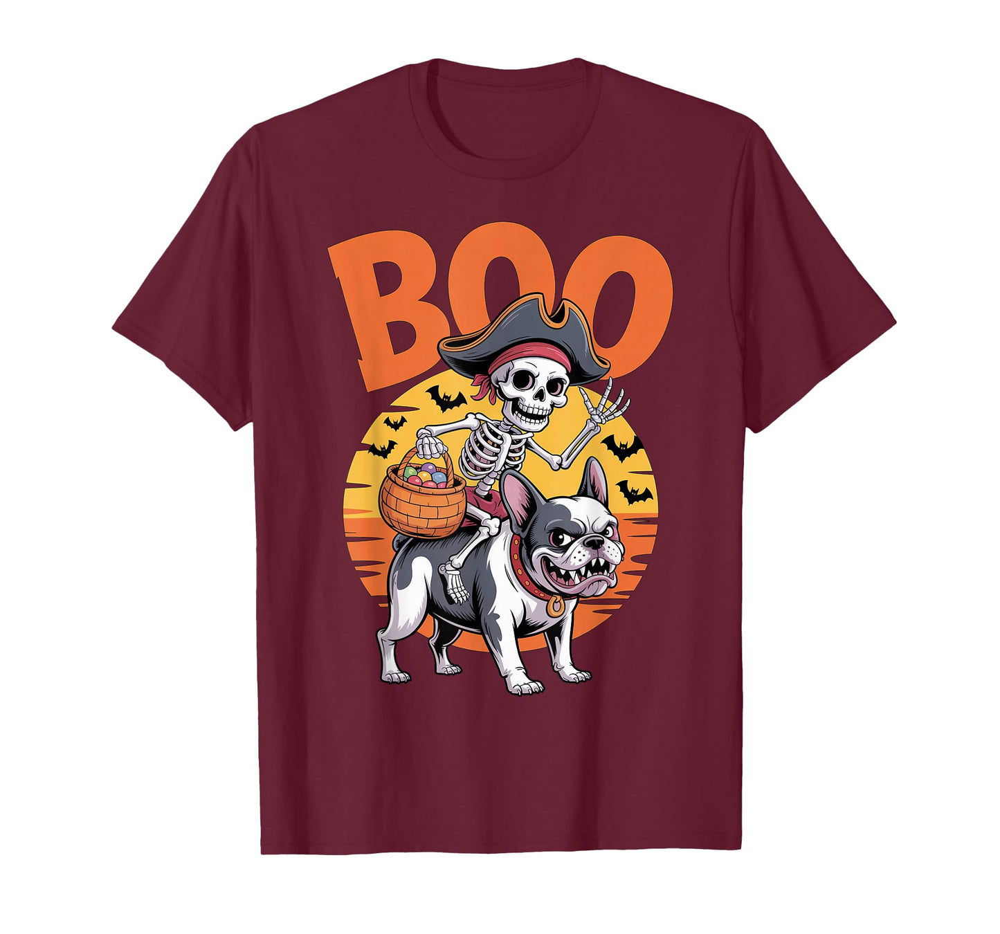 Spooky Frenchie Costume on Boo French Bulldog Halloween T-Shirt
