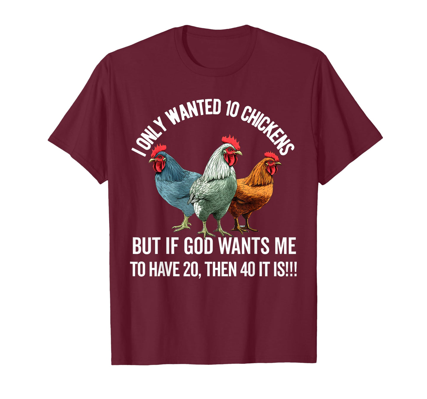 I Only Wanted 10 Chickens But if God Wants Me to Have 20 T-Shirt