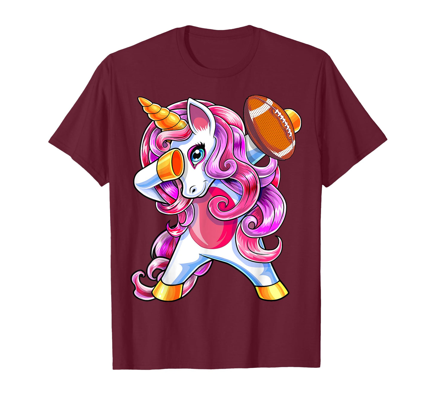 Dabbing Unicorn Football Shirt Unicorn Football Gift Girls T-Shirt
