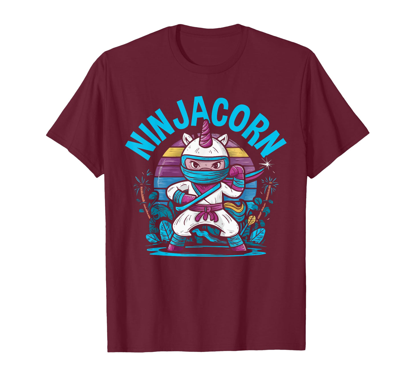 Ninjacorn Unicorn Lover Shuriken Kunai Shinobi Ninja T-Shirt