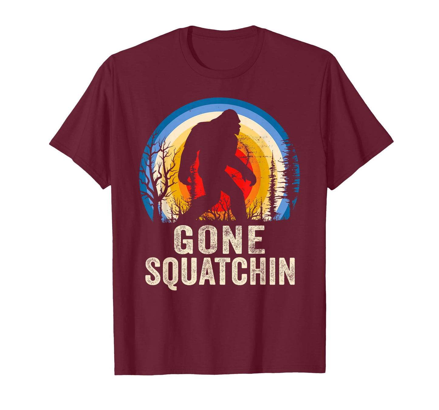 Gone Squatchin to Find Bigfoot Sasquatch Retro T-Shirt