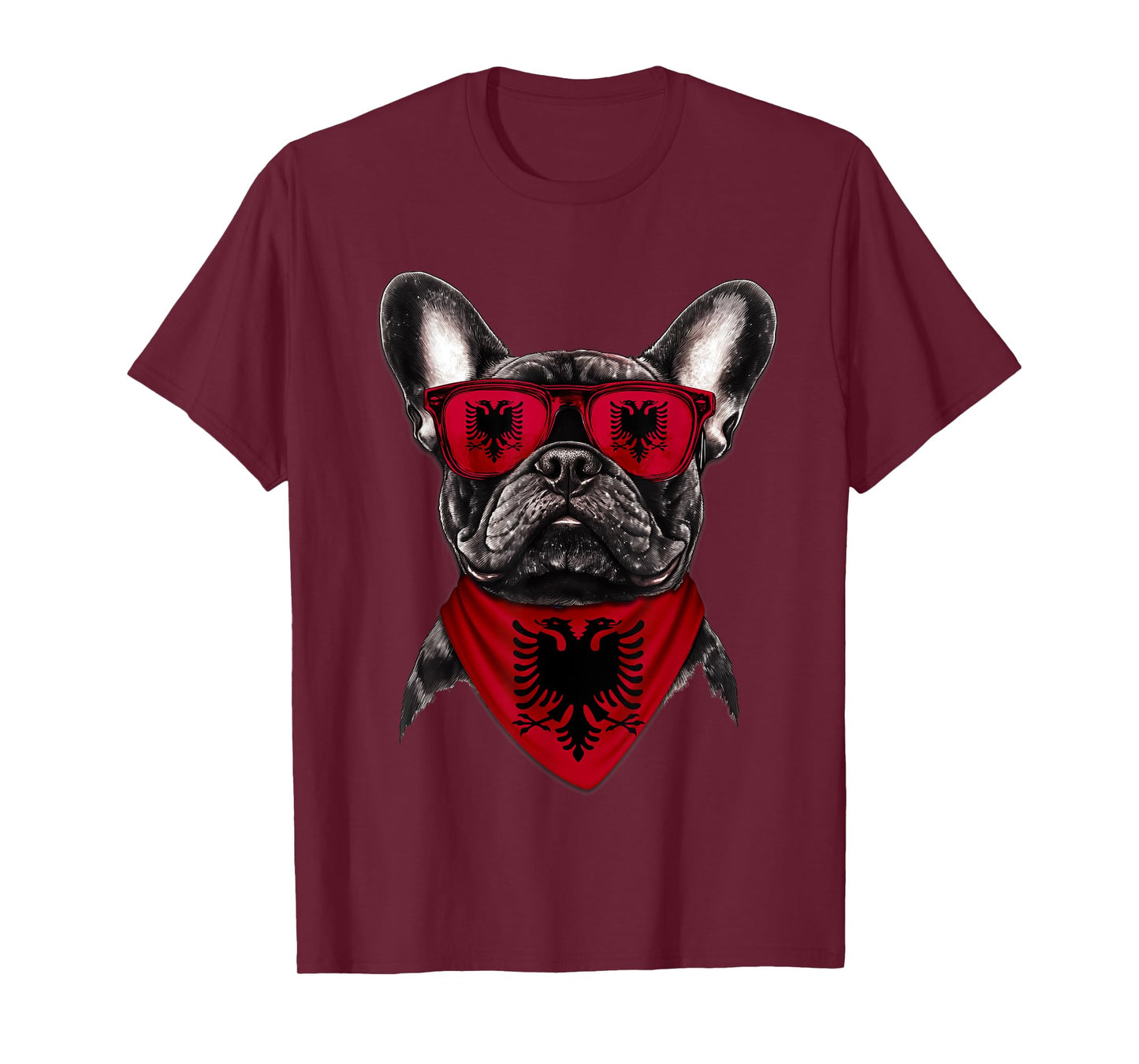 Albanian Flag American French Bulldog Heritage Albania T-Shirt for Men Women Kids