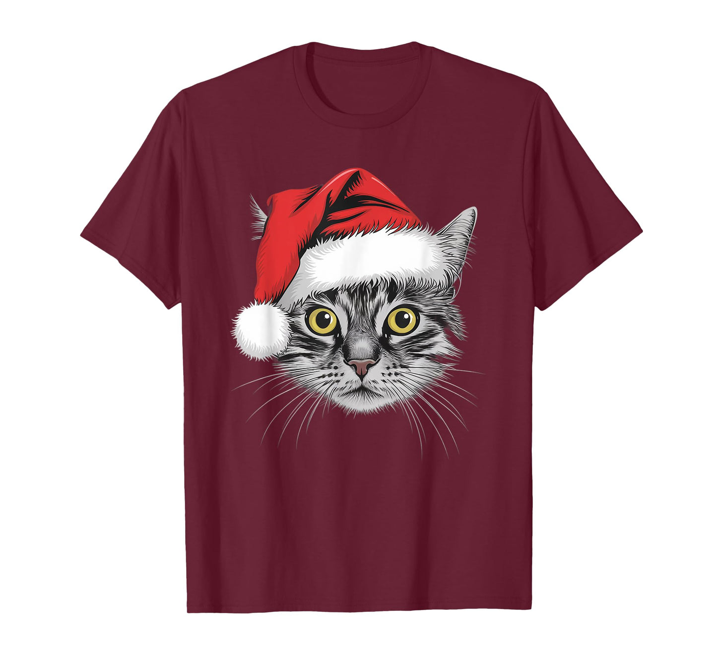 Joyful Cat Santa on Cat Christmas Men Women Kids T-Shirt