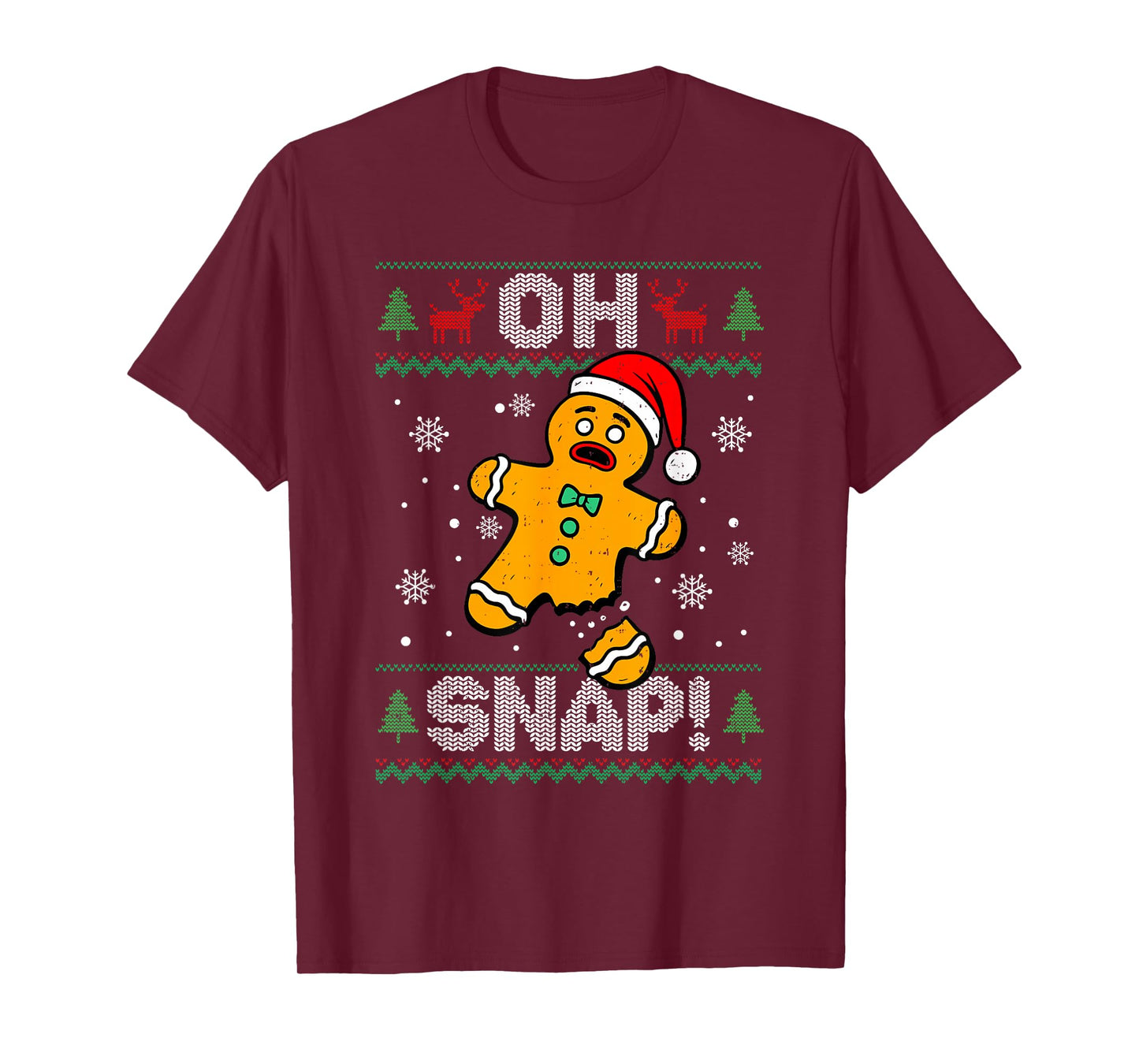 Oh Snap Gingerbread Man Christmas Xmas Cookie Baking Funny T-Shirt