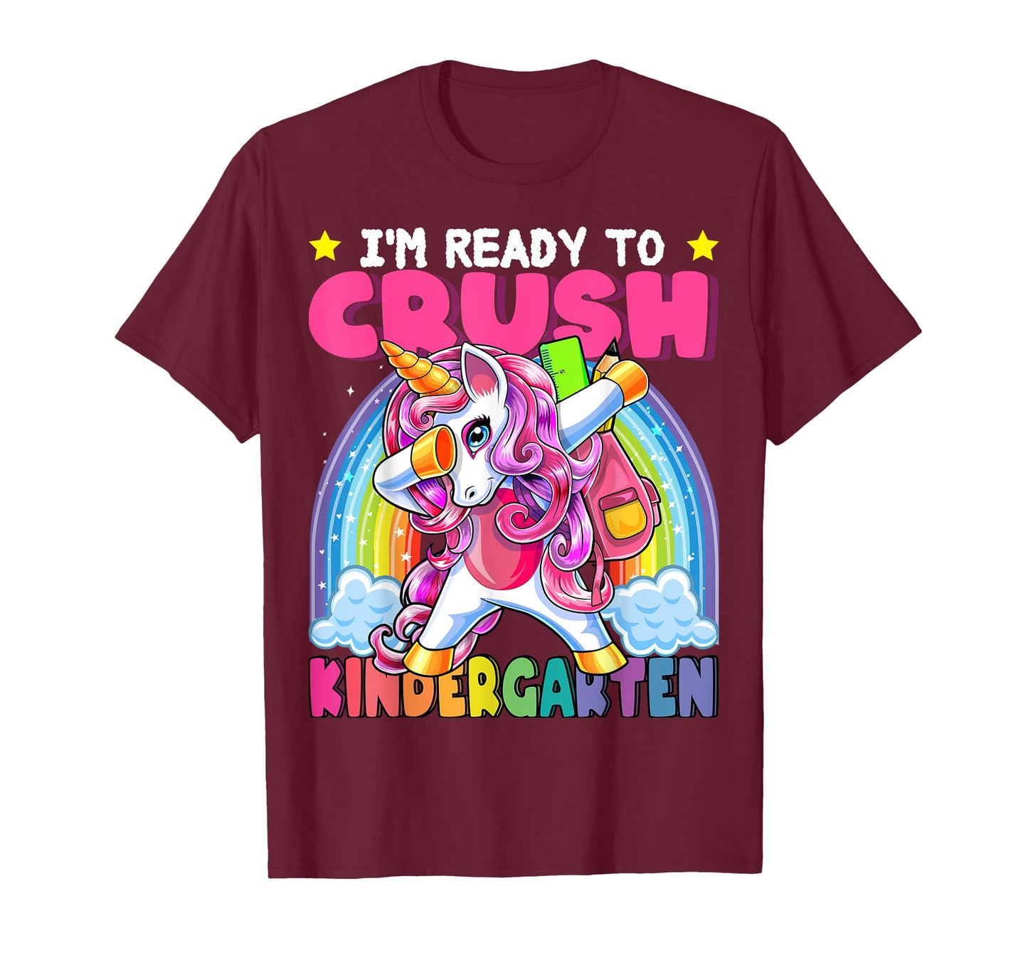 Crush Kindergarten Dabbing Unicorn Back to School Girls Gift T-Shirt