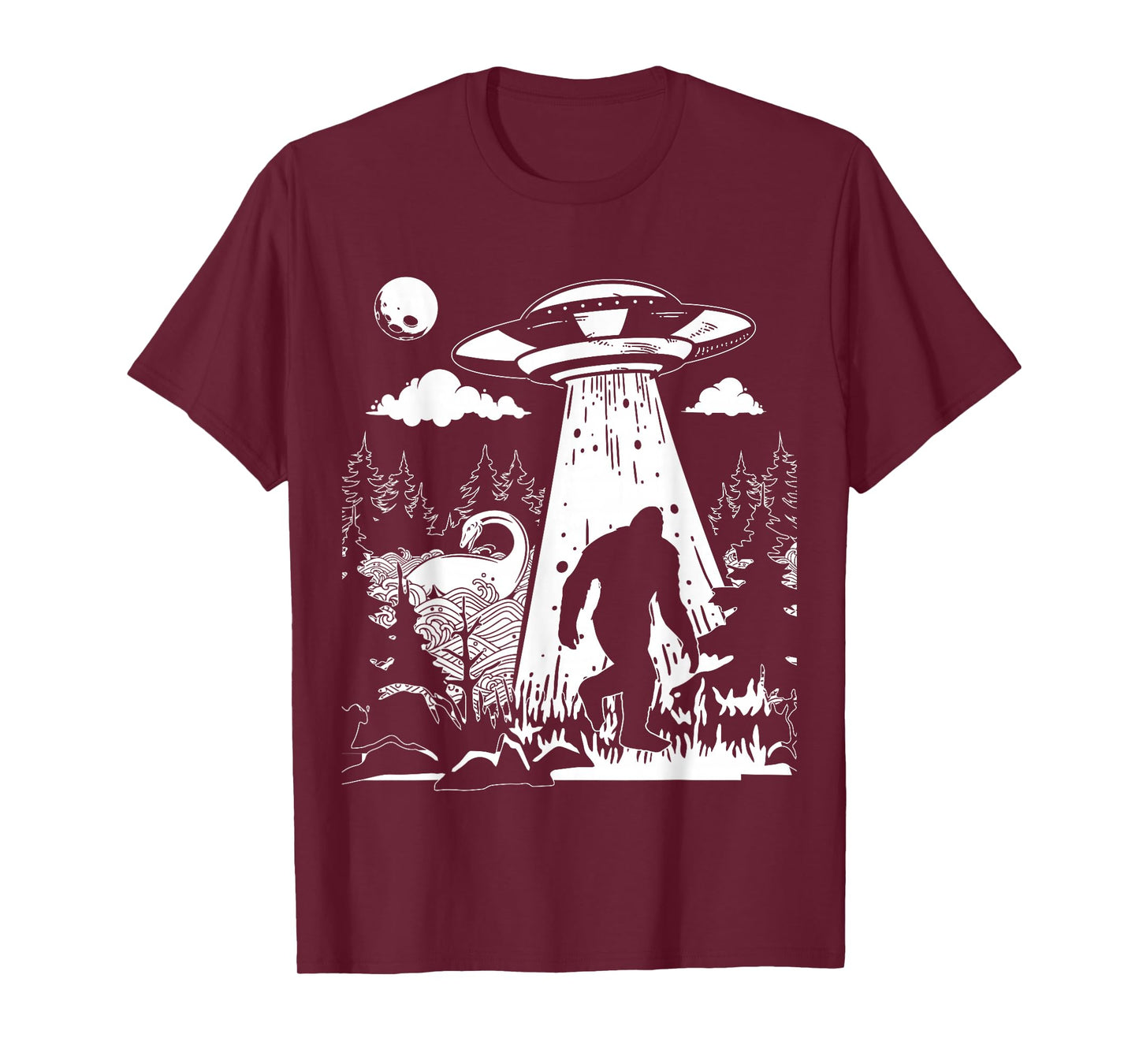 Vintage Alien with Bigfoot & Loch Ness Monster Cryptozoology T-Shirt
