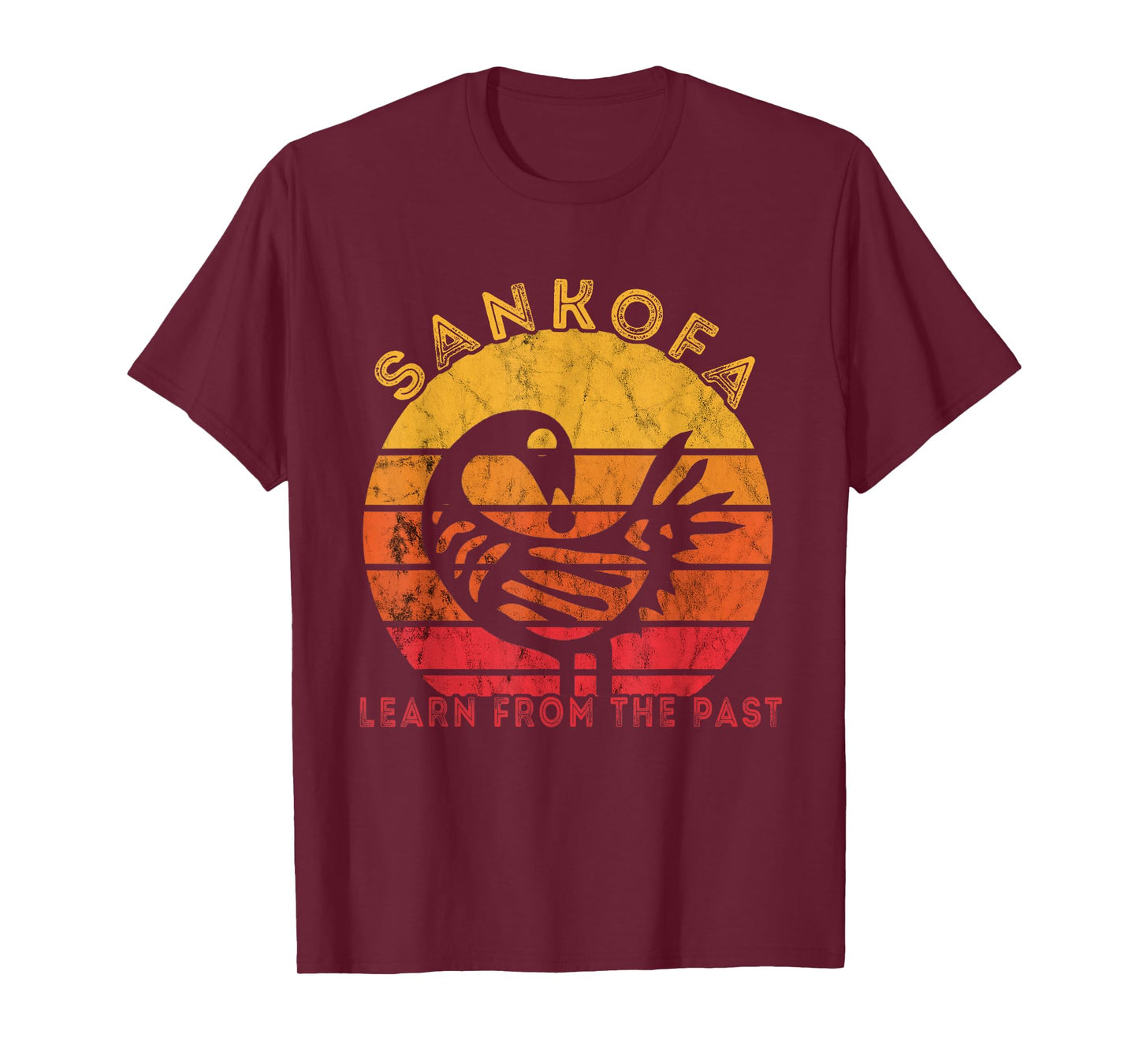 Sankofa Retro Vintage Learn From The Past African Bird T-Shirt