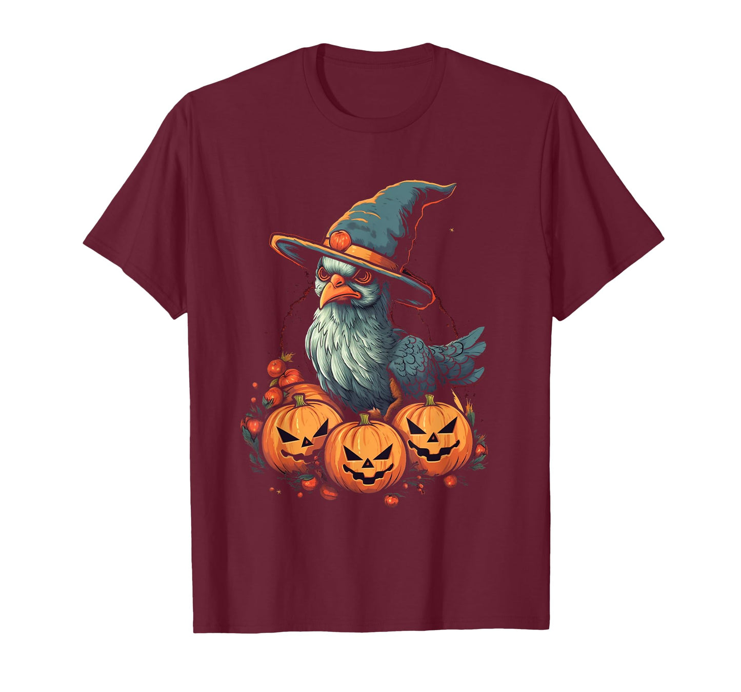 Chicken Witch Halloween Costume Farm Animal Pumpkin Farmer T-Shirt