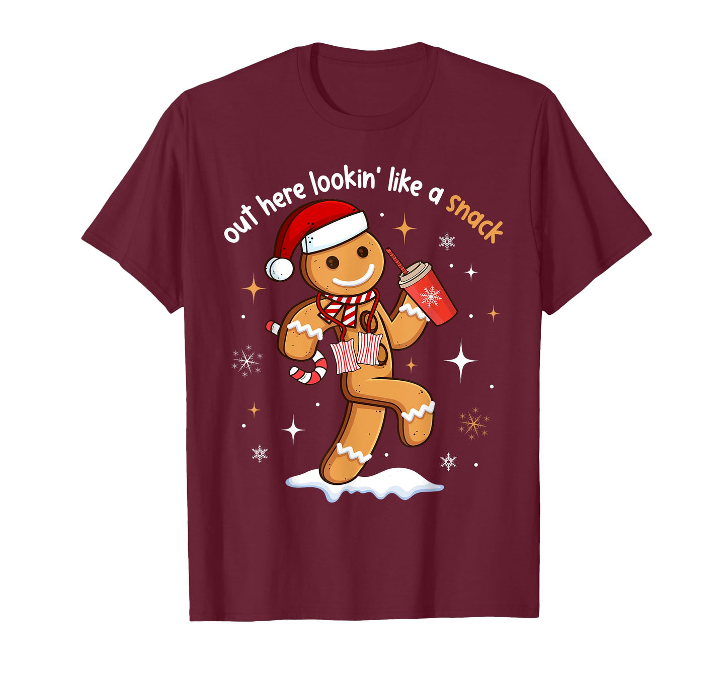 Out Here Looking Like A Snack Funny BouJee Xmas Gingerbread T-Shirt
