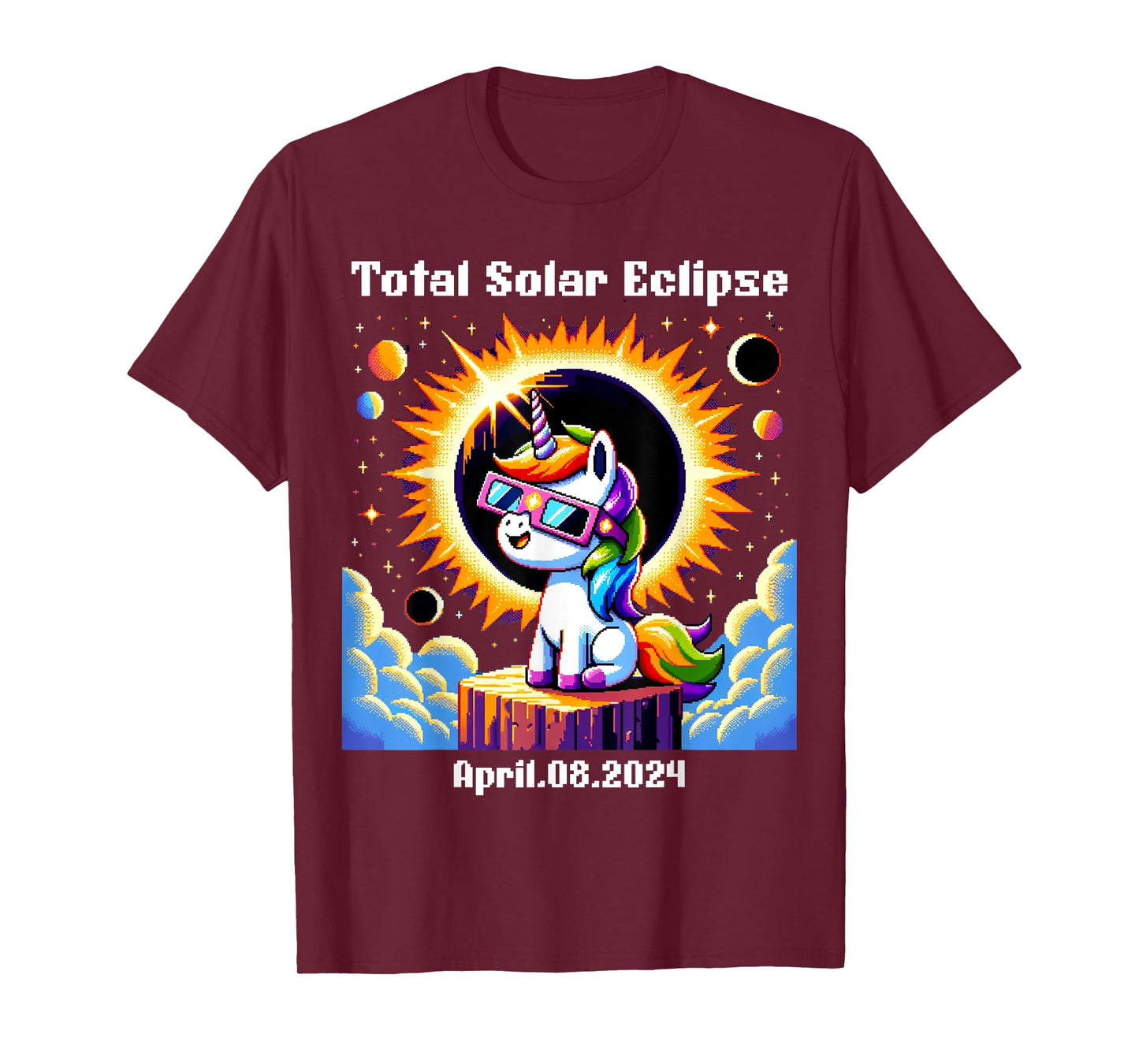 Solar Eclipse 2024 Tee Total Eclipse April 8th 24 Unicorn T-Shirt