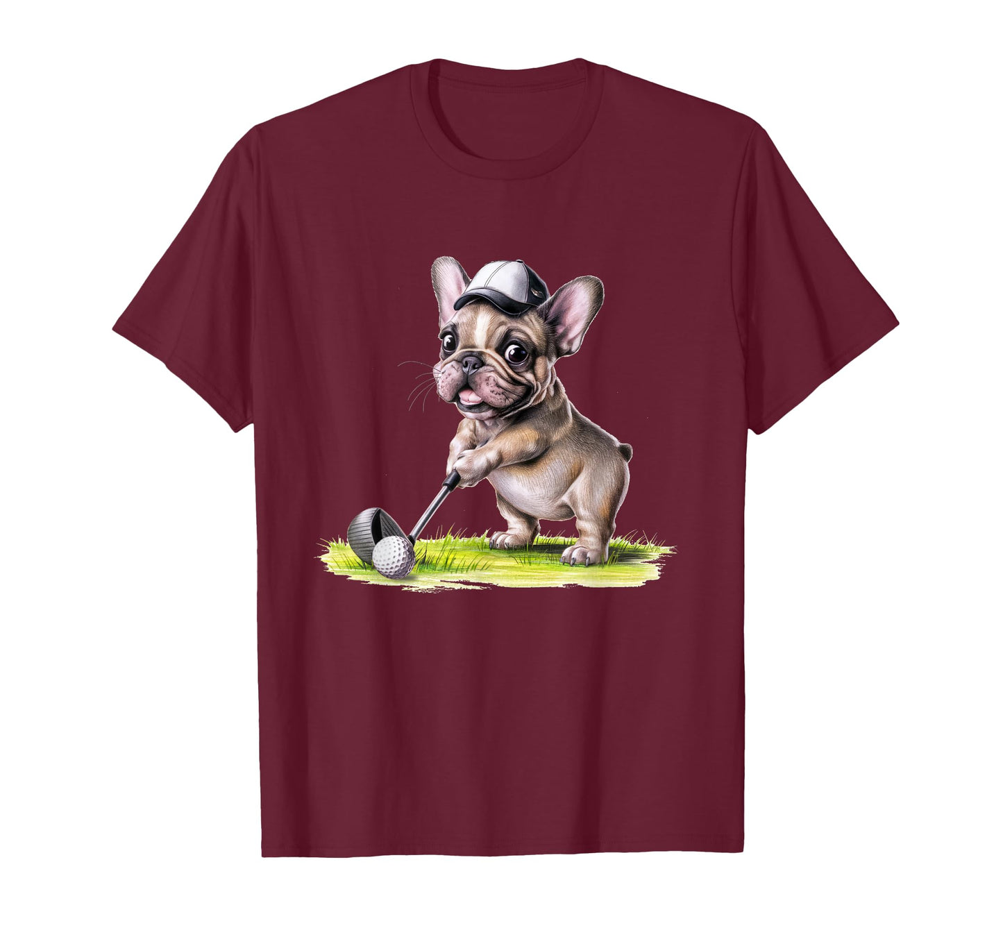 French Bulldog Playing Golf Men Women Kids T-Shirt