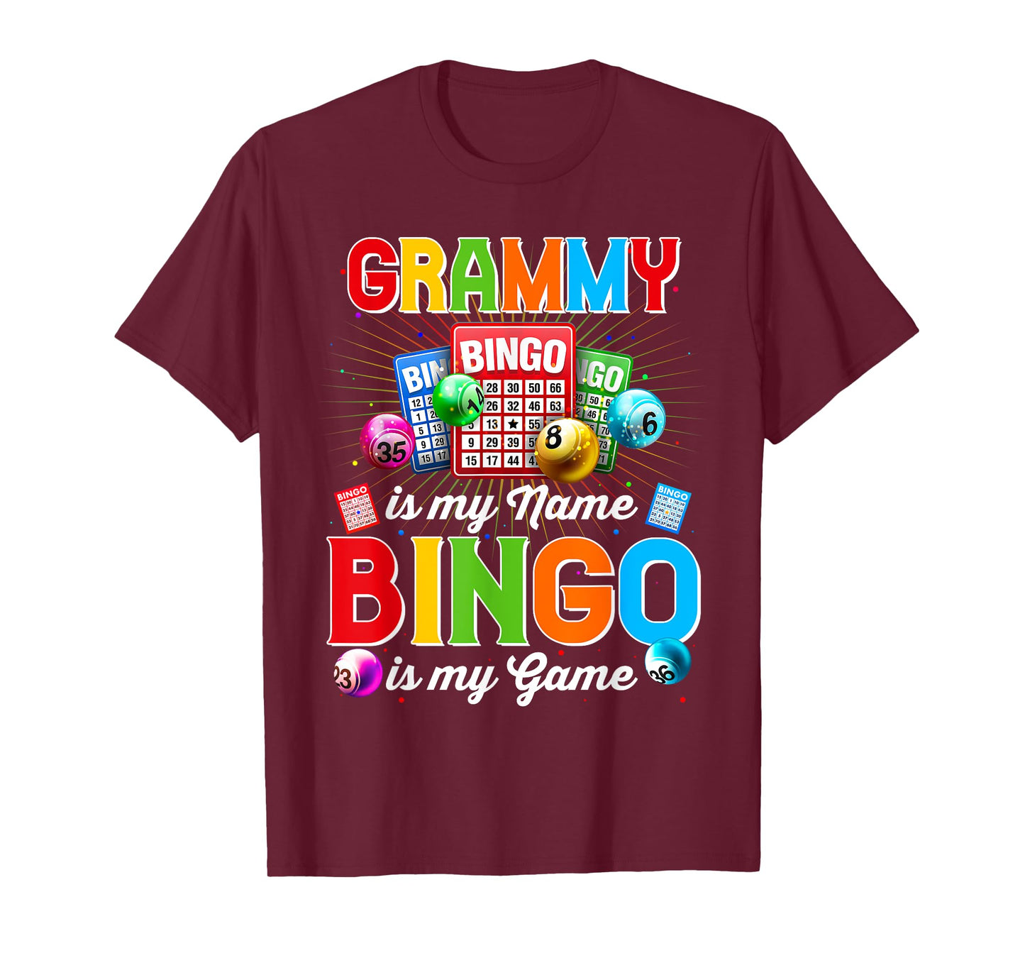 Bingo Funny Grammy Is My Name Bingo Is My Game Xmas T-Shirt
