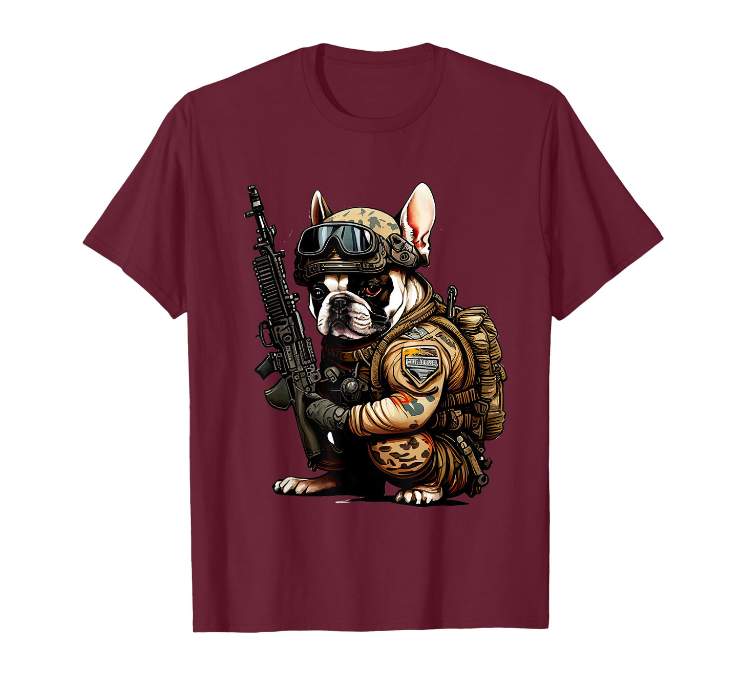 Military Bulldog Tactical Frenchie Ready For Action T-Shirt for Men Women Kids