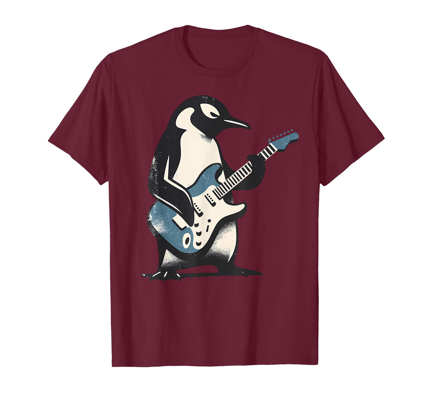 Cool Penguin Playing Guitar Music Lover Penguin Guitar Funny T-Shirt