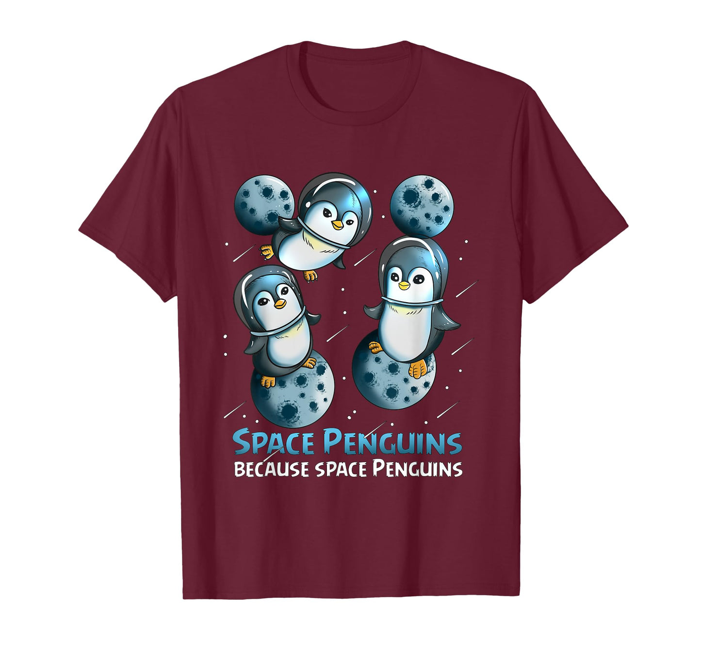Penguin Fan Astronaut Space Penguin Because Space Penguins T-Shirt