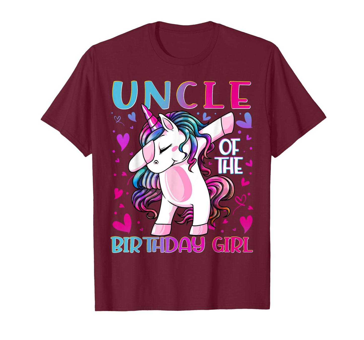 Uncle of the Birthday Girl Dabbing Unicorn Uncle Gifts T-Shirt