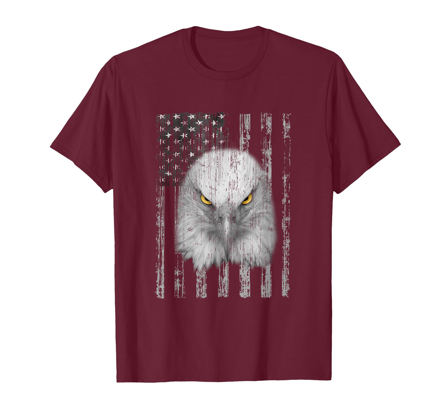USA Flag with American Bald Eagle Eyes Shirt Patriotic Tee T-Shirt
