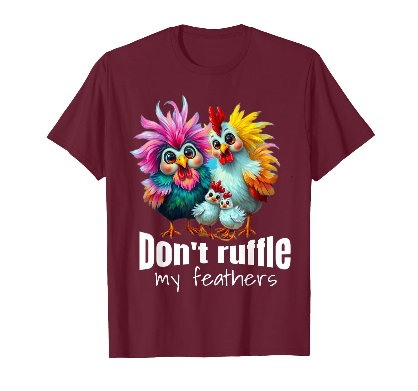 Funny Chicken Art Colorful T-Shirt Boys & Girls Gift T-Shirt