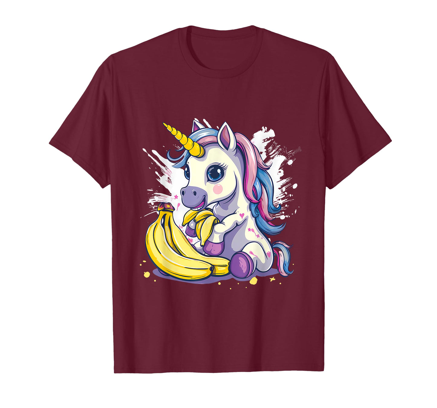 Banana Unicorn Watercolor Animal Art Drawing Banana Fruit T-Shirt