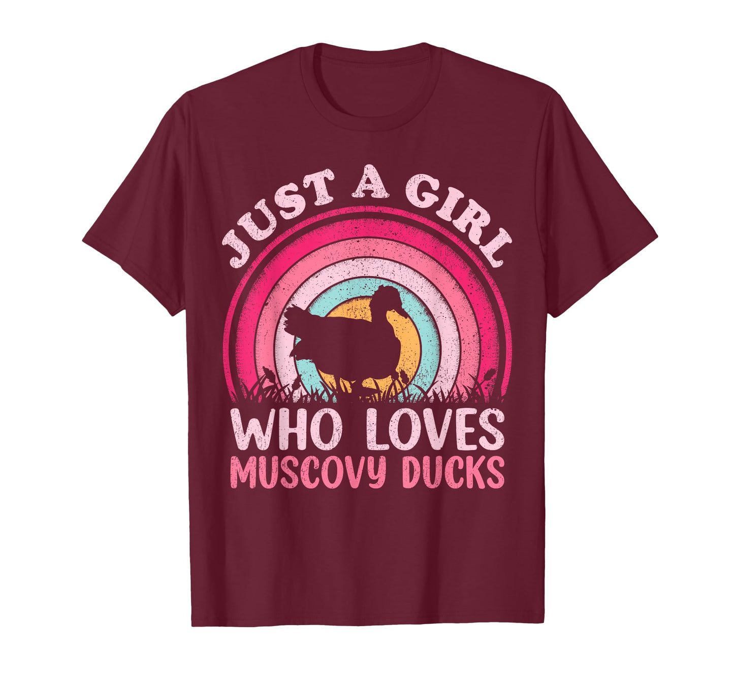 Duck Bird Vintage Retro Just A Girl Who Loves Muscovy Ducks T-Shirt
