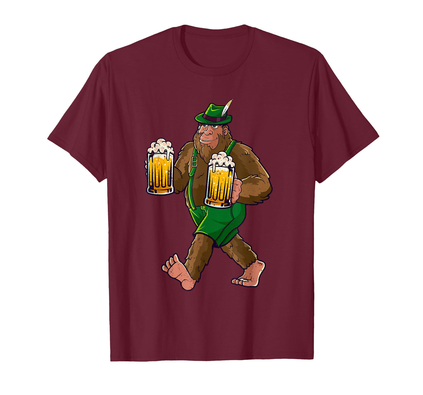 Bigfoot Lederhosen Funny Oktoberfest Men Prost Beer Mug T-Shirt