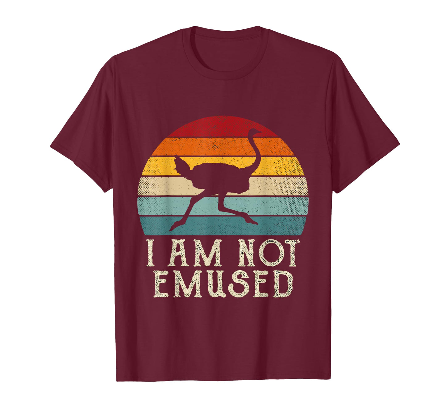 NOT EMU-SED Funny Emu T-Shirt Not Amused Ostrich Retro T-Shirt