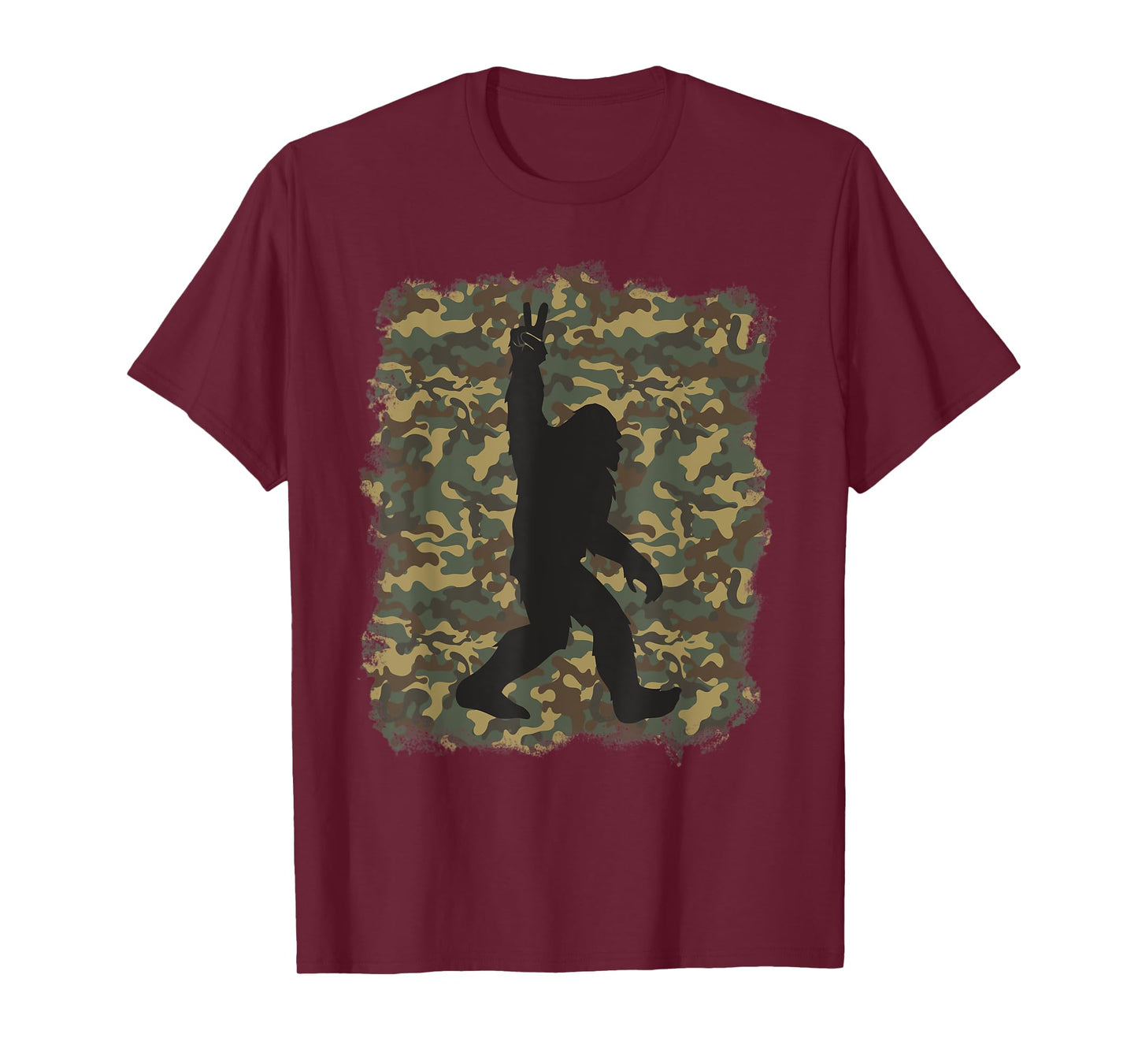 Bigfoot Sasquatch Peace Big Foot Squatch Army Camouflage Men T-Shirt