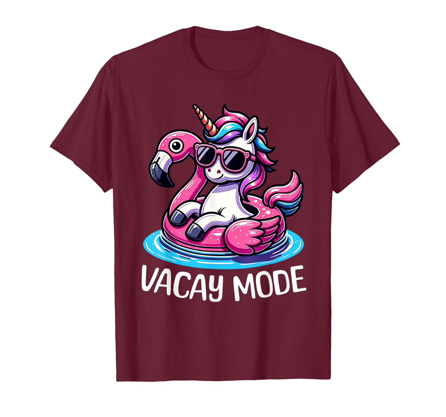 Cute Unicorn Vacay Mode Funny Family Vacation Kids Girls T-Shirt
