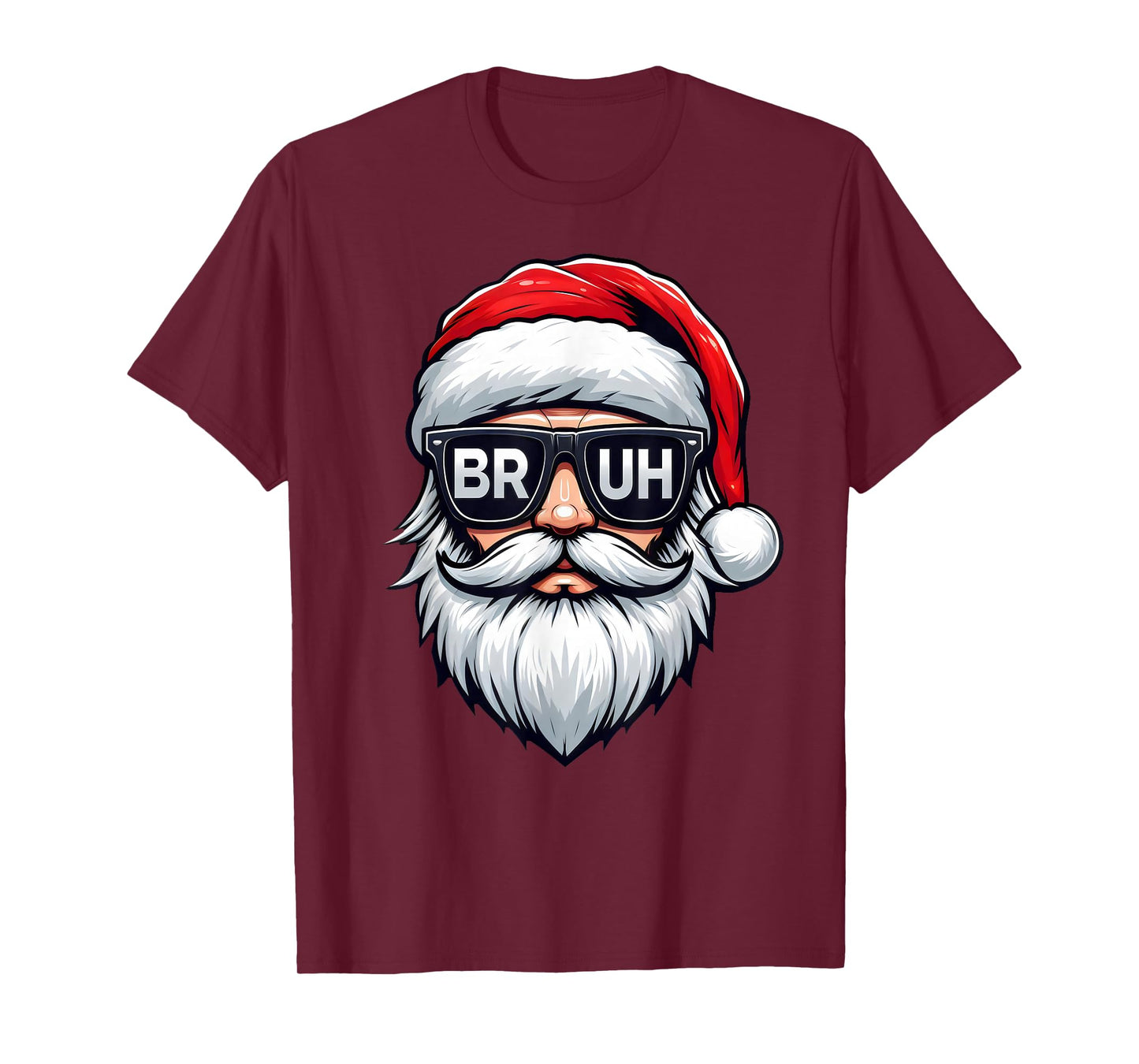 Merry Christmas Bruh Santa Face Meme Funny Saying Boys Men T-Shirt