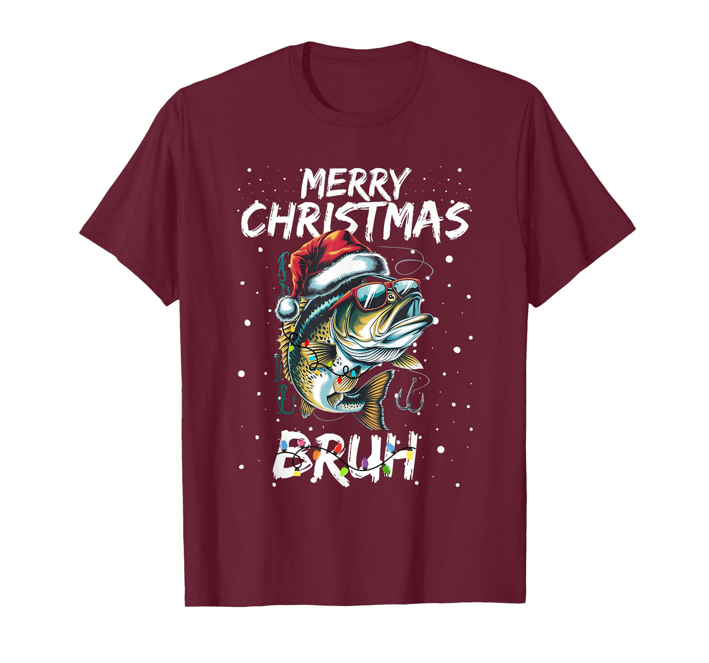 Merry Fishmas Santa Fishing Lovers Funny Fisherman Christmas T-Shirt