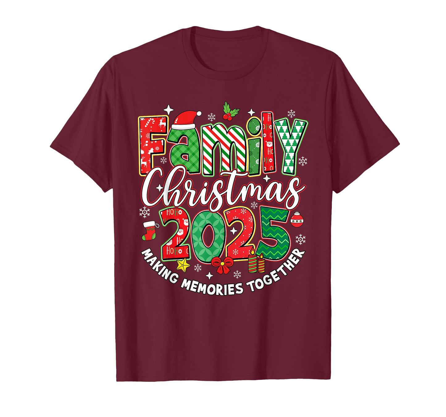 Family Christmas 2025 Squad Santa Elf Xmas Matching Outfit T-Shirt