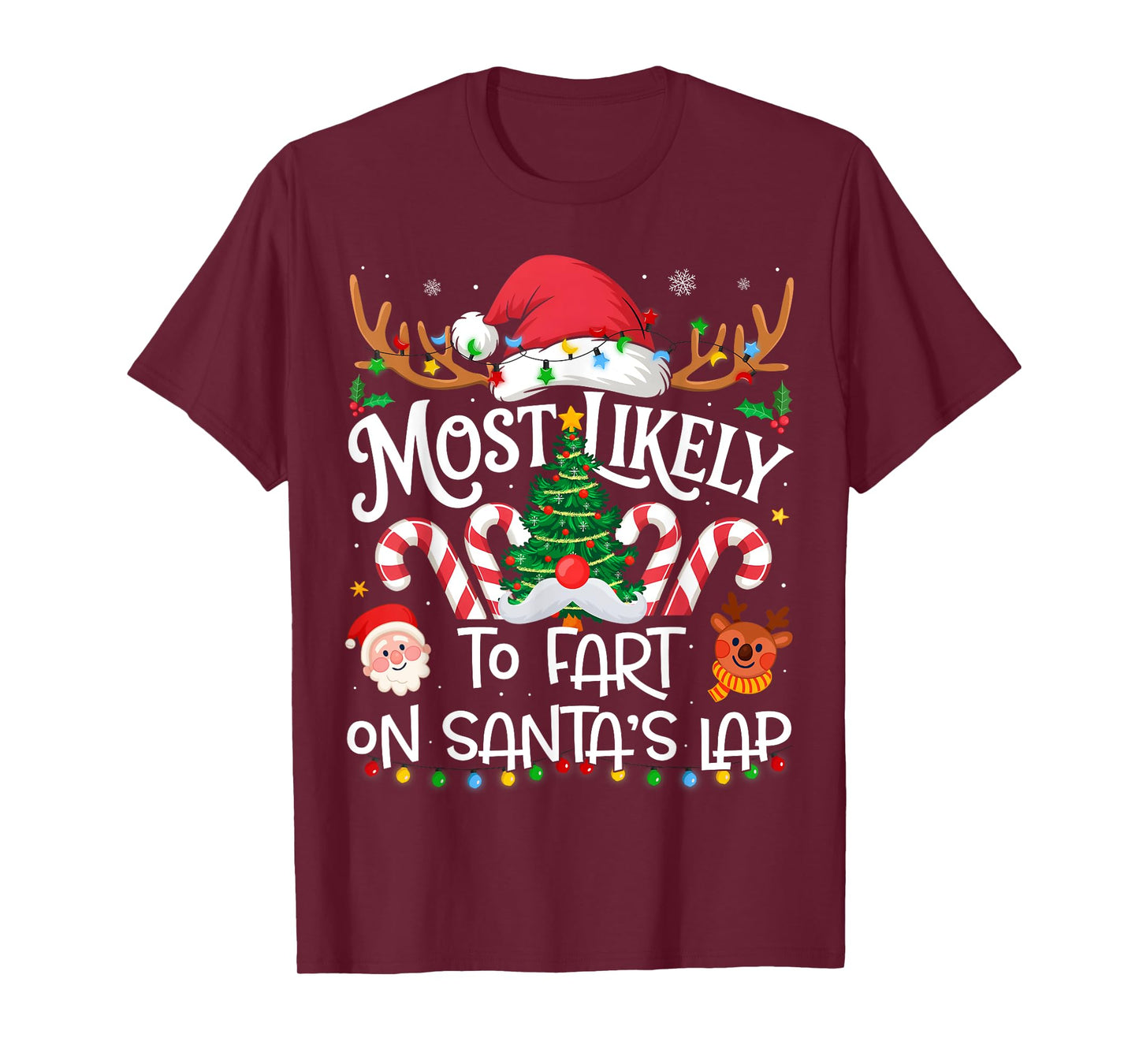 Most Likely to Fart On Santa's Lap Family Matching Christmas T-Shirt