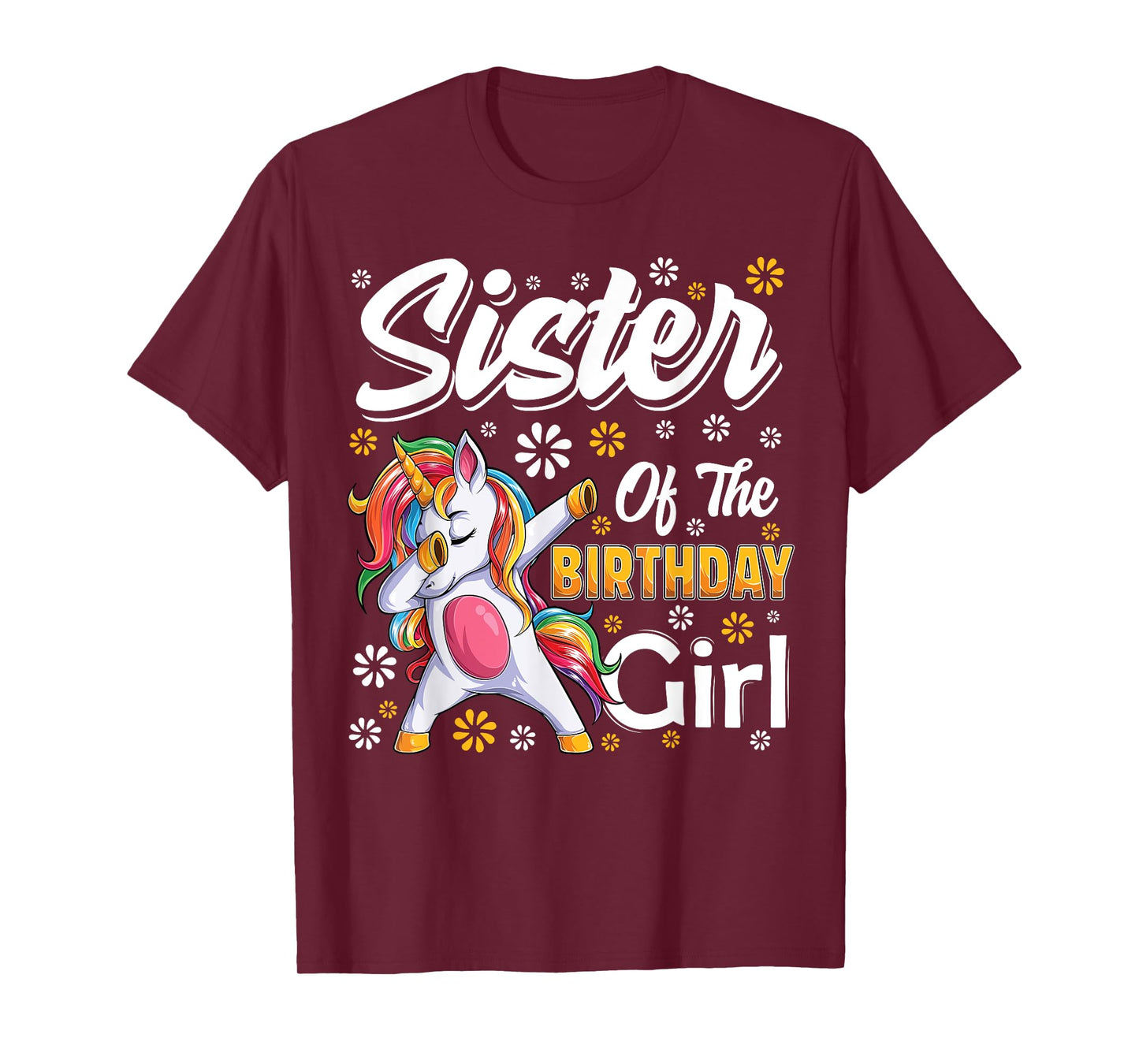 awesome dabbing unicorn birthday Sister Family Matching T-Shirt
