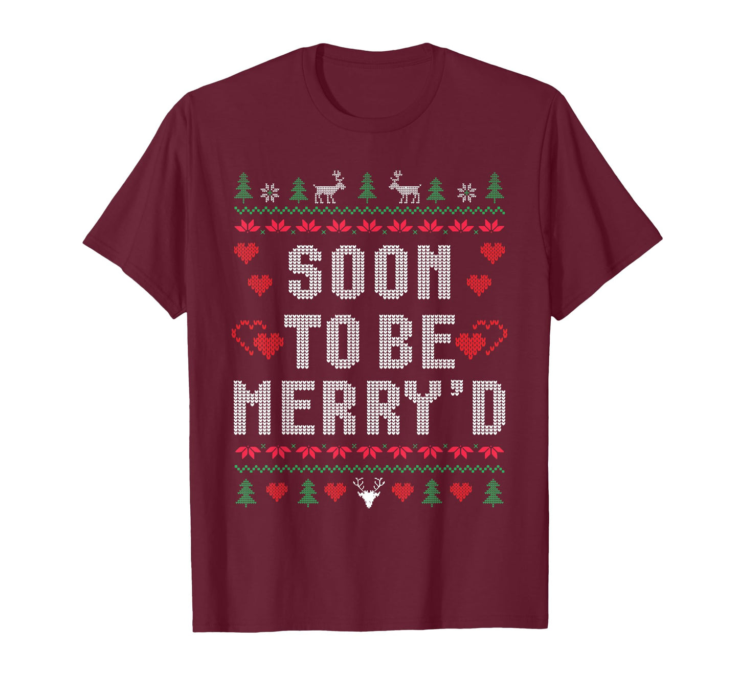 Soon To Be Merry'd Christmas Engaged Couple Matching Family T-Shirt
