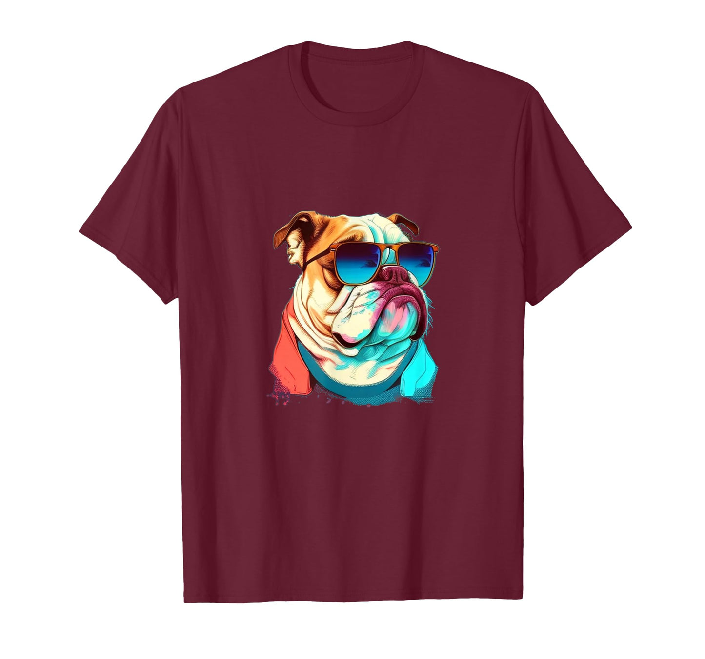 Funny English Bulldog with Sunglasses T-Shirt