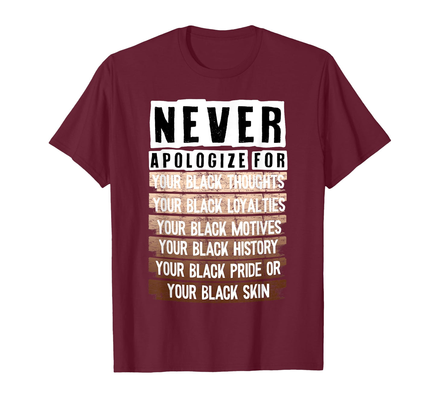 Never Apologize For Your Black Thoughts Your Black Loyalties T-Shirt