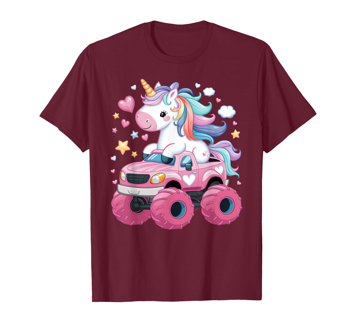 Monster Truck Unicorn Birthday Party Girl Monster Truck T-Shirt