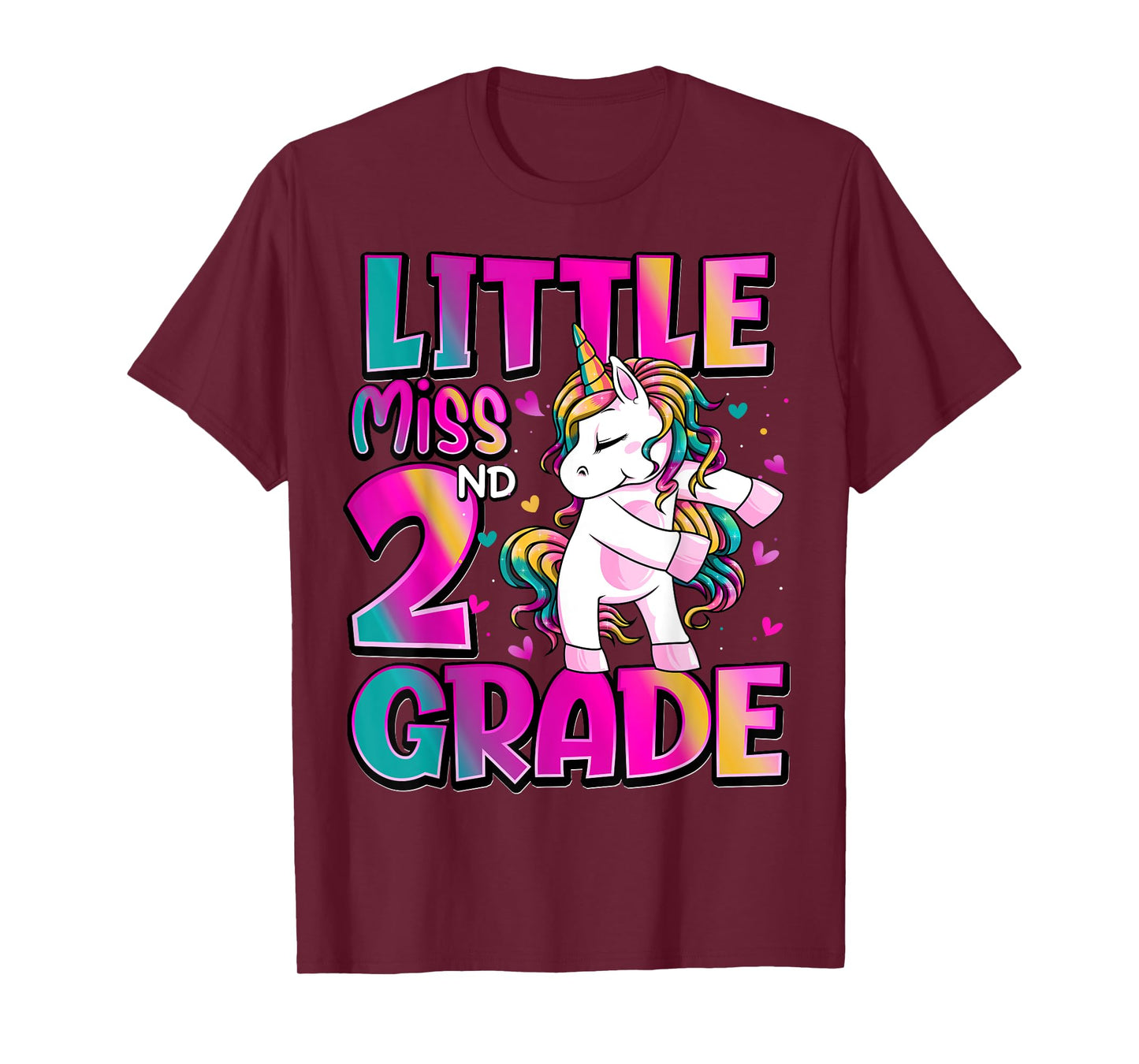 Little Miss 2nd Grade Unicorn Back To School 2nd Grade Girls T-Shirt