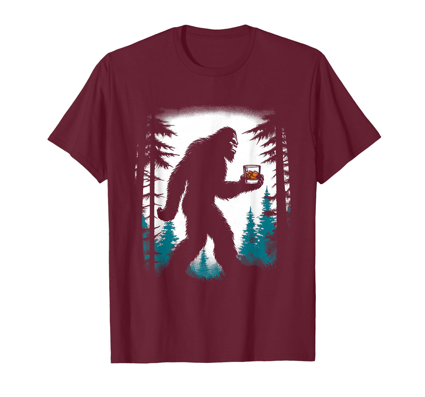 Bigfoot Drinking Whiskey - Funny Bigfoot Sasquatch Lover T-Shirt