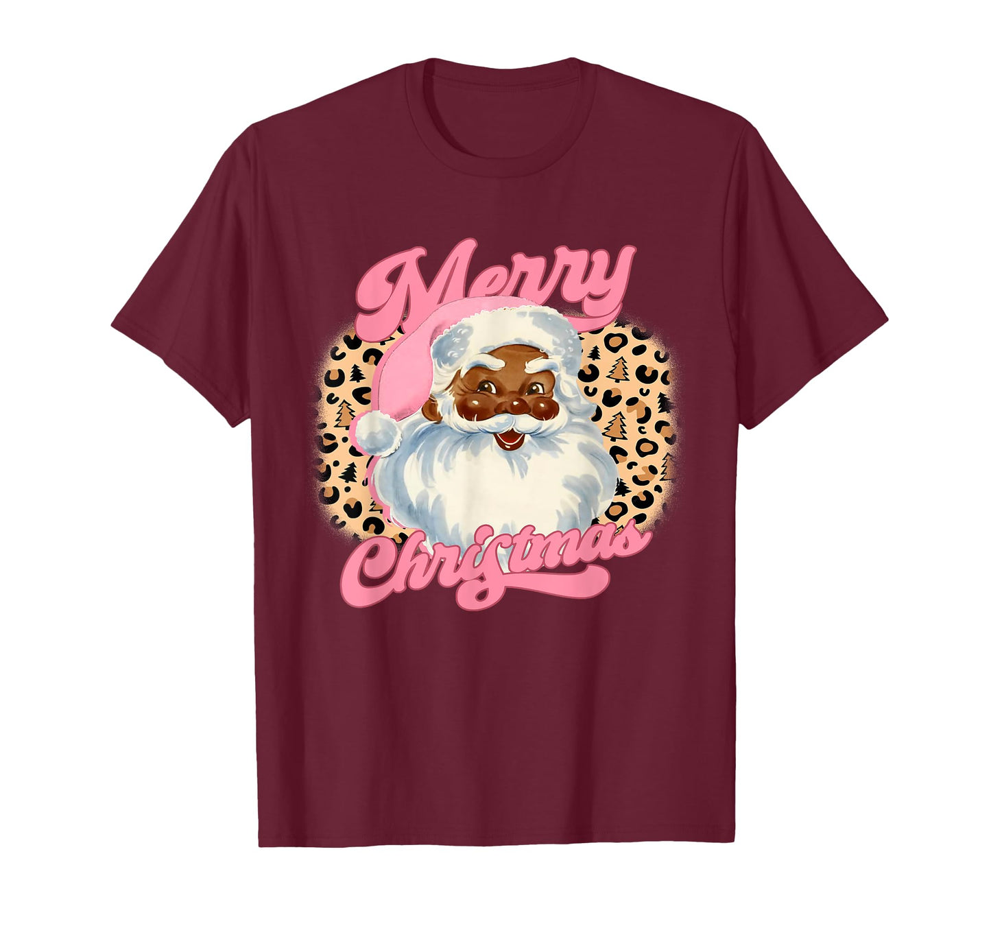 Christmas Santa Claus Black Xmas African American Women Girl T-Shirt